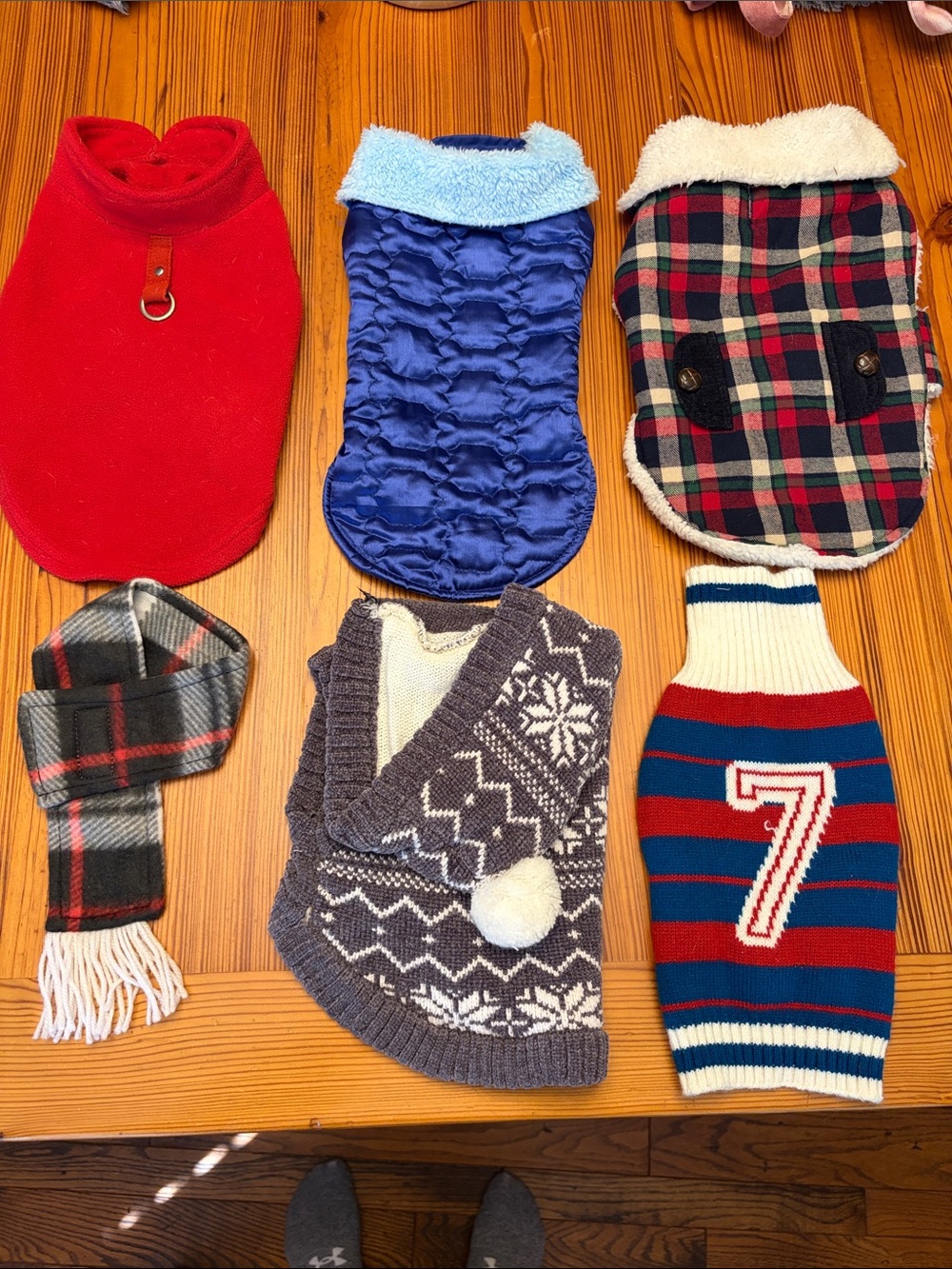 Small Dog Sweaters Bundle - Assorted Red, Blue, Gray, Plaid, Navy Styles